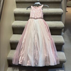 Elegant Pink Sleeveless Kids Dress